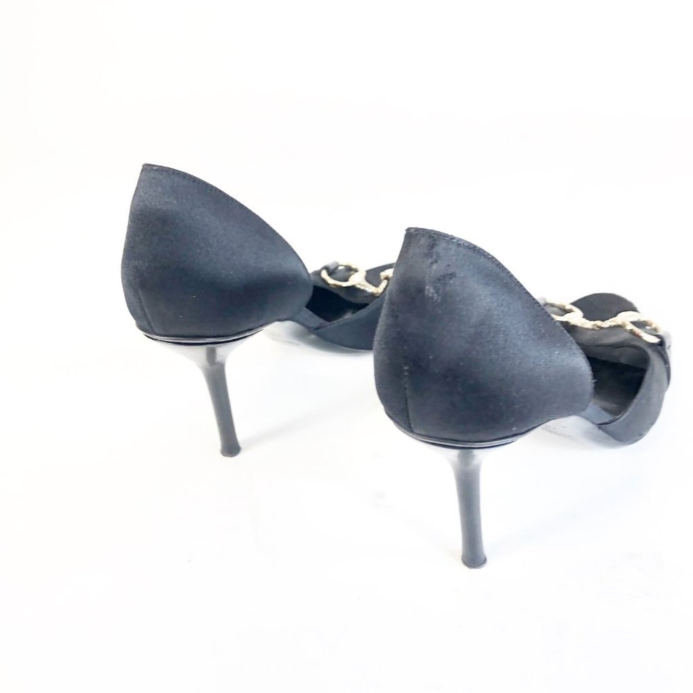 Gucci Black Horsebit Open Tie Hollywood Heels 7B - Picture 7 of 13